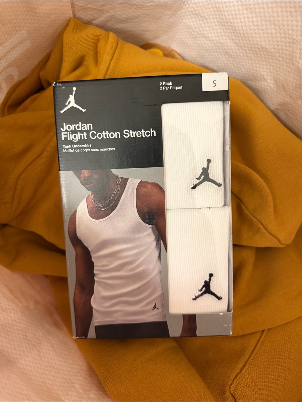 Jordan White Tank Undershirts 2-Pack with Black Jumpman Logo